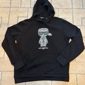 Karl Lagerfeld Men's Black Character Logo Hoodie
